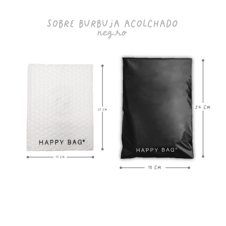 Happy Bag pack bolsa burbuja negro