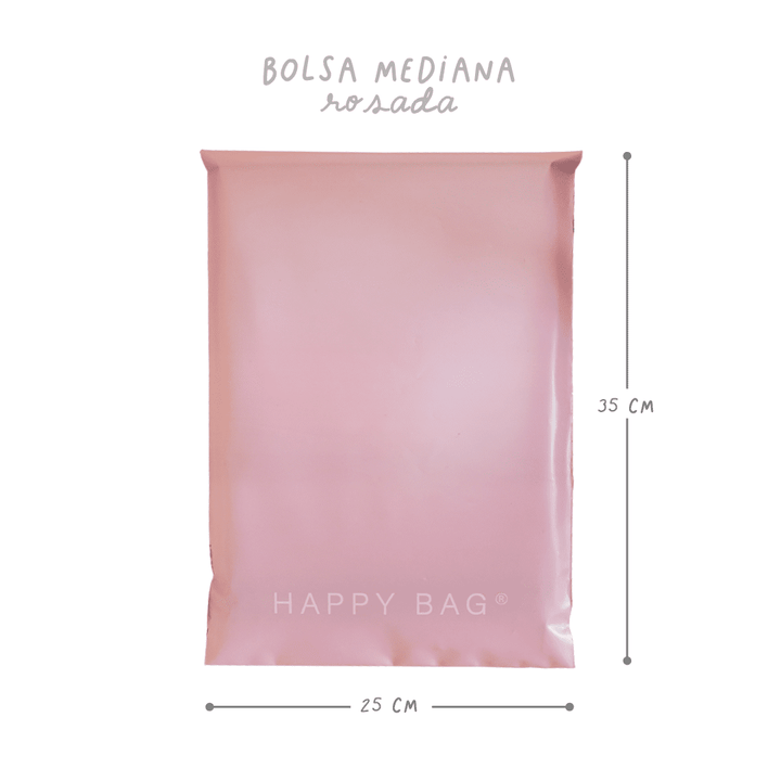 happy bag bolsa compostable rosada mediana