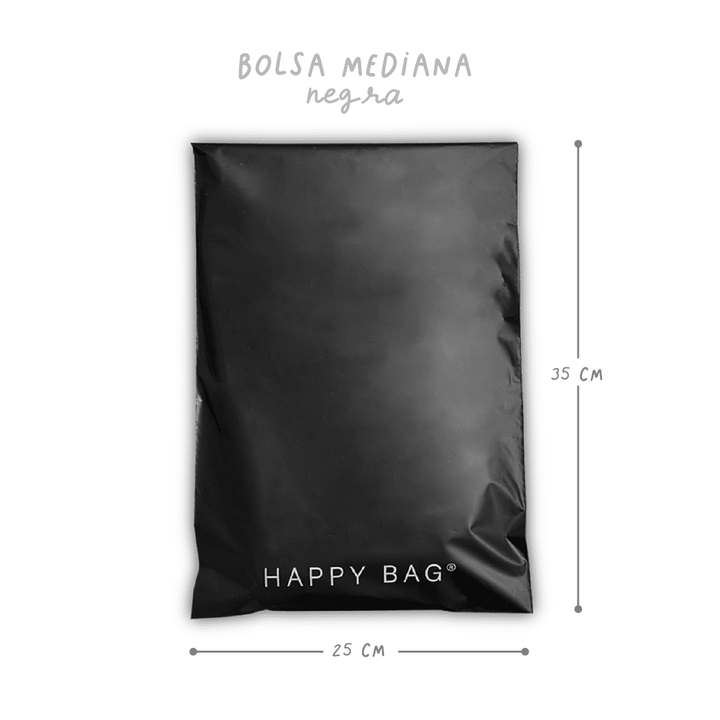 happy bag bolsa compostable negra mediana